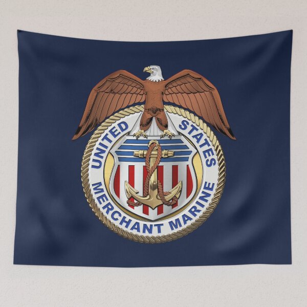 Item preview, U.S. Merchant Marine - USMM Emblem over Blue Velvet designed and sold by Serge Averbukh Art Studio.