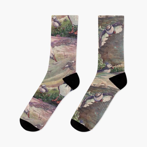 Item preview, Cliffside Puffins designed and sold by TaylorRoseArt.