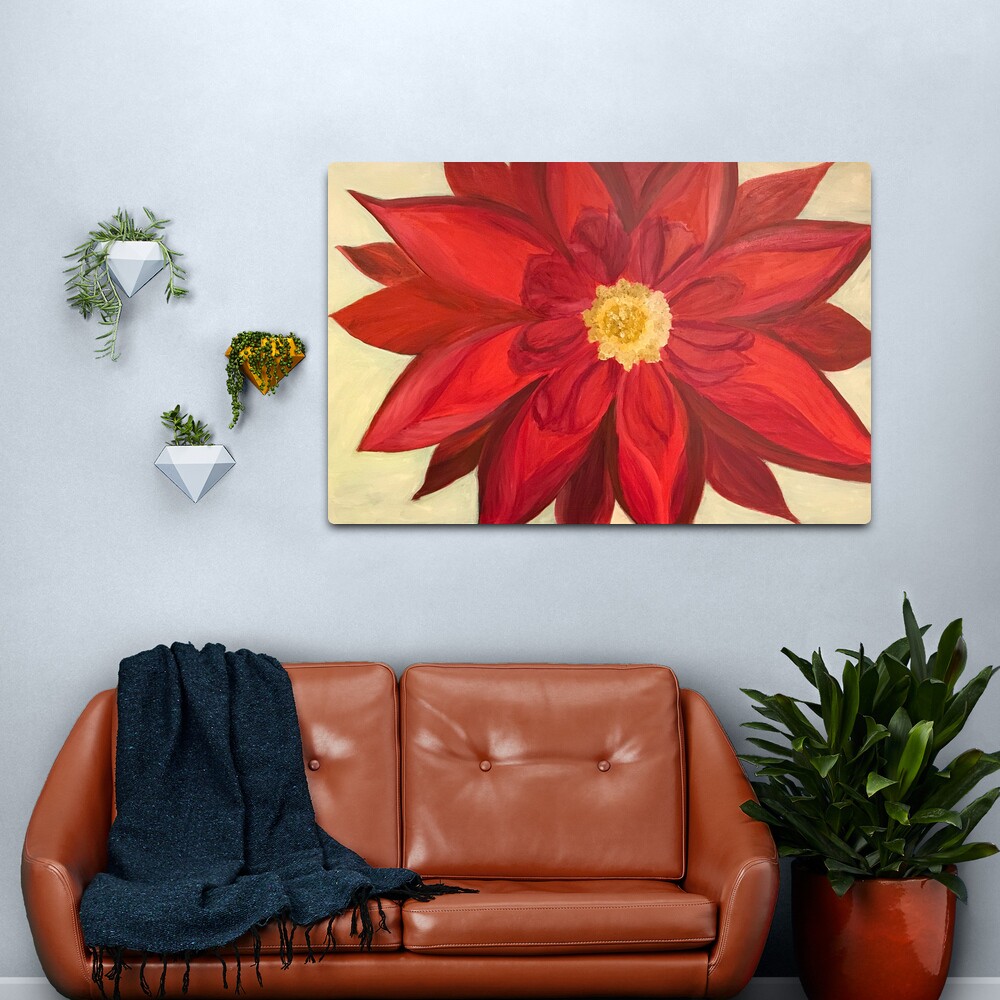 Red Dhalia - A Brightening Image Metal Print
