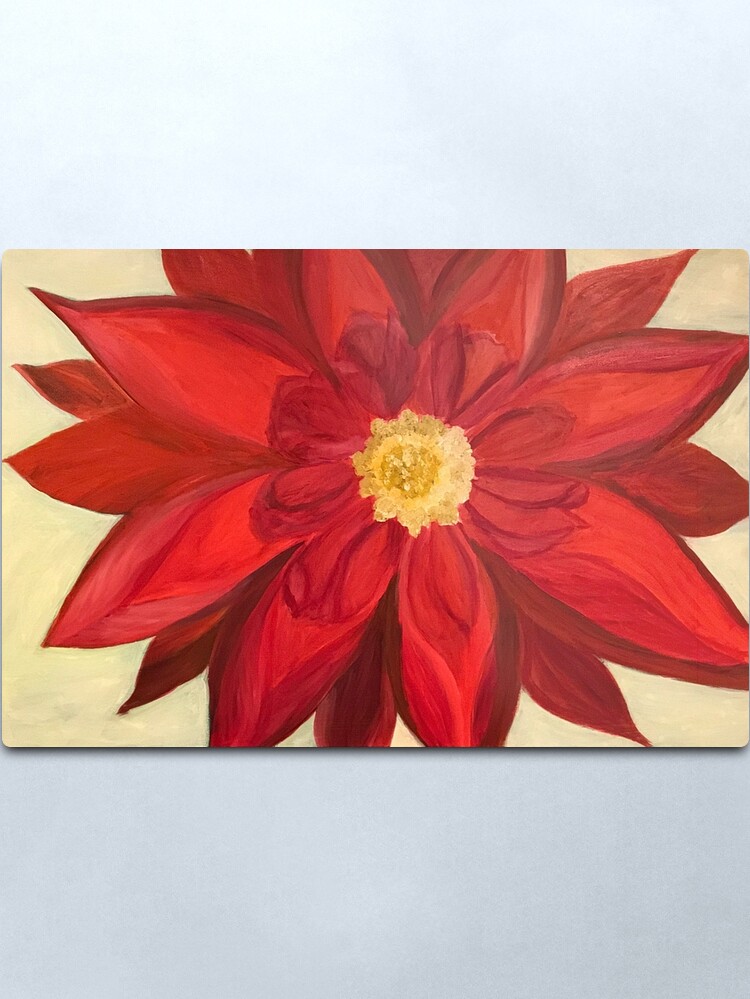 Alternate view of Red Dhalia - A Brightening Image Metal Print