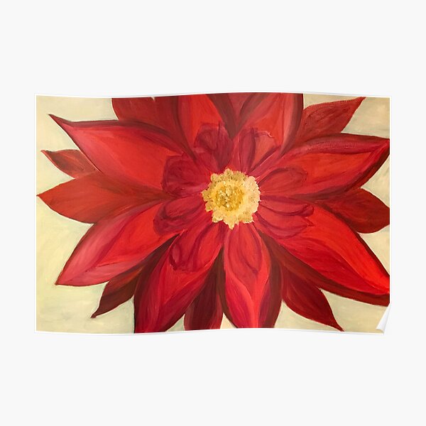 Red Dhalia - A Brightening Image Poster