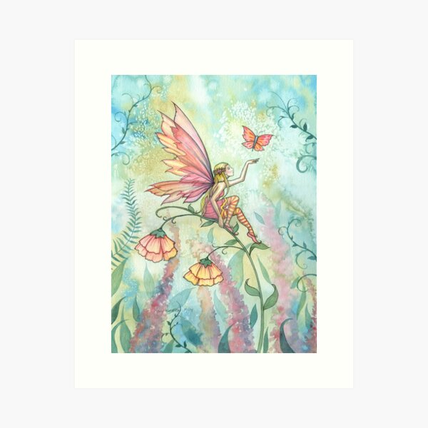 Watercolor Fairy Painting, Watercolor Painting, Fairy Print, Fairy Painting,  Fairy Art, Woodland, Wings, Print Titled, water Lily Fairy 