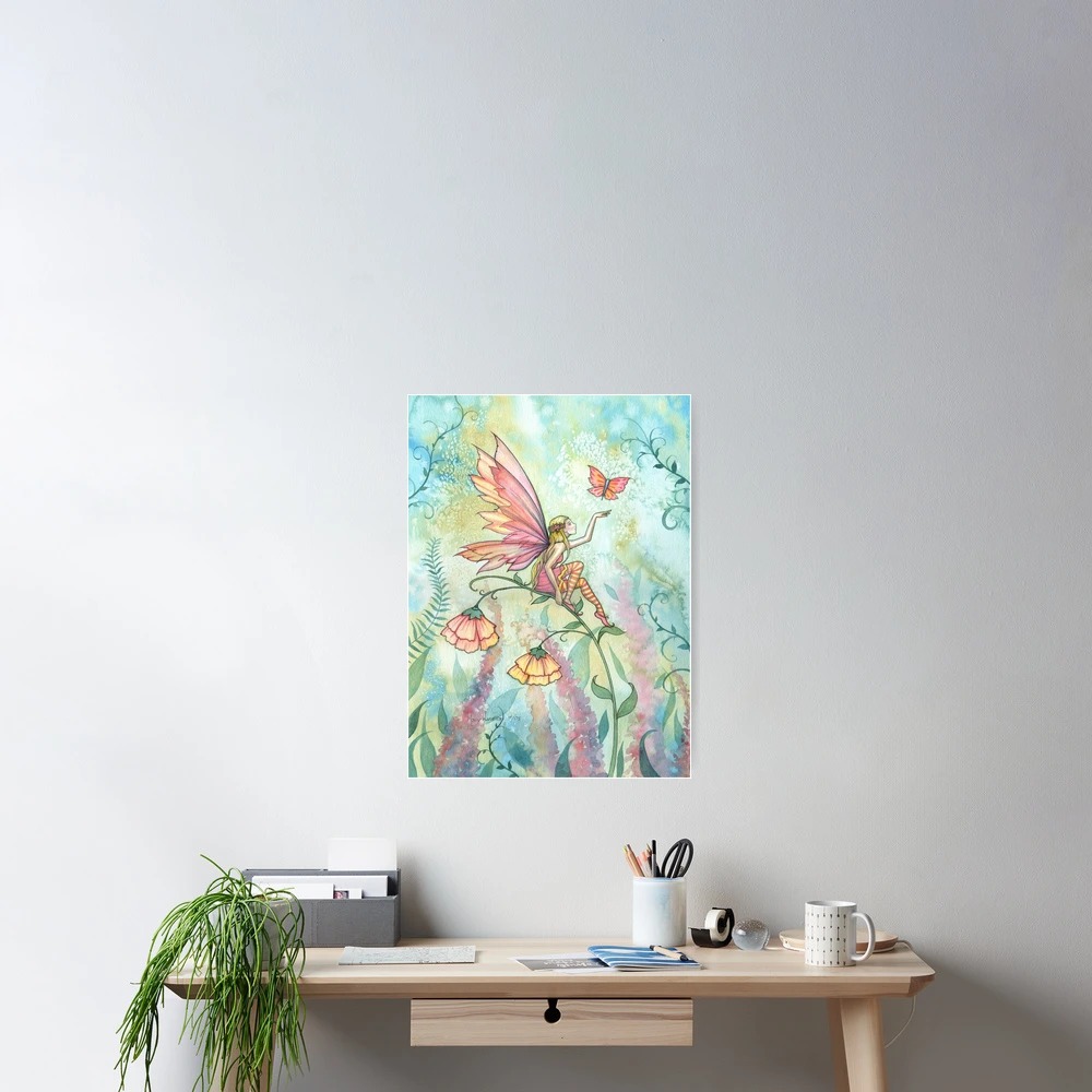 Free Fairy and Butterfly Art Watercolor Illustration