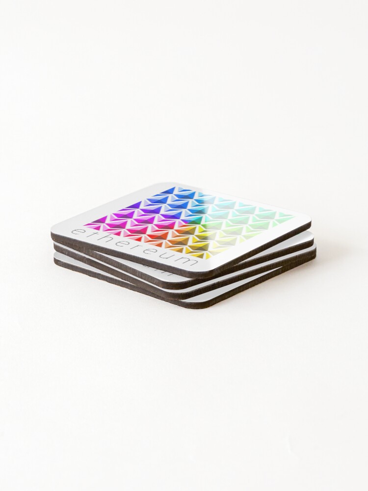 Thumbnail 4 of 5, Coasters (Set of 4), Colorful Ethereum Pattern designed and sold by InsideOutside.