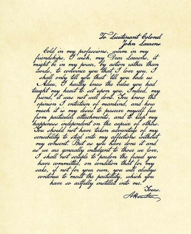 John laurens and 2024 alexander hamilton letters