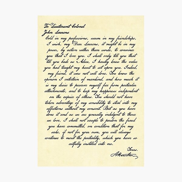 Laurens letter to discount hamilton