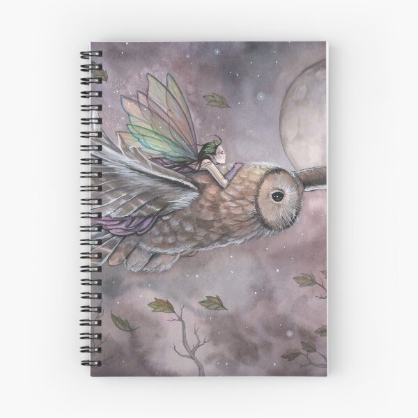 Item preview, Soaring Fairy and Owl in Flight Illustration Fantasy Art by Molly Harrison designed and sold by Molly  Harrison.
