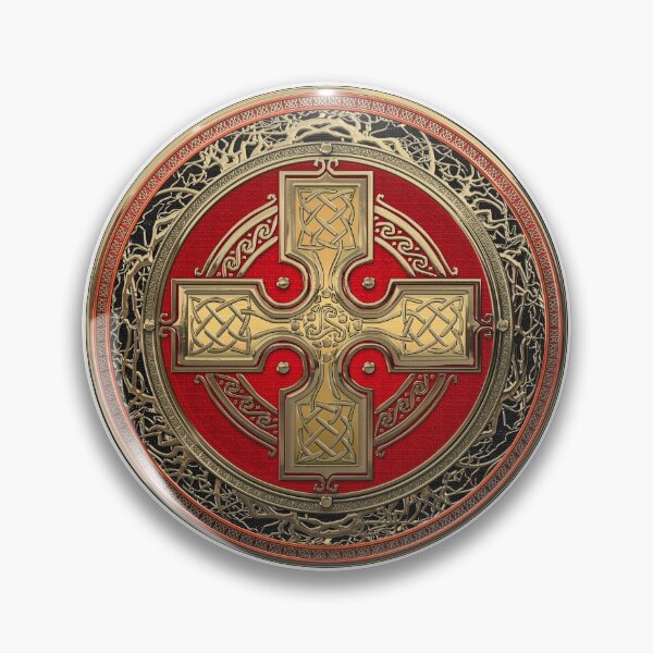 Item preview, Ancient Celtic Sacred Gold Knot Cross over White Leather designed and sold by Serge Averbukh Art Studio.