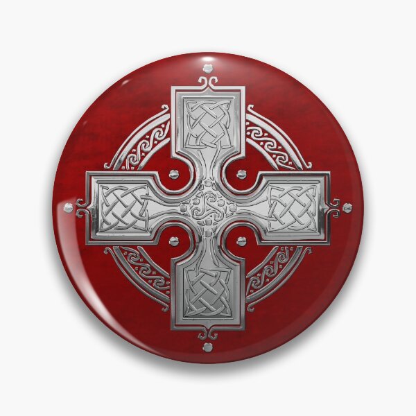 Item preview, Ancient Silver Celtic Knot Cross over Red Velvet designed and sold by Serge Averbukh Art Studio.