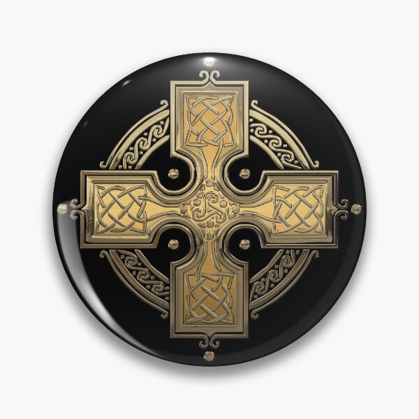Item preview, Ancient Gold Celtic Knot Cross over Black Velvet designed and sold by Serge Averbukh Art Studio.