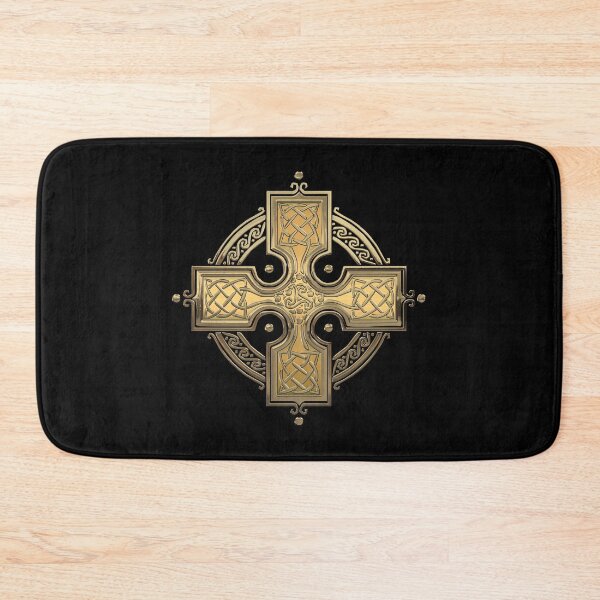 Item preview, Ancient Gold Celtic Knot Cross over Black Velvet designed and sold by Serge Averbukh Art Studio.