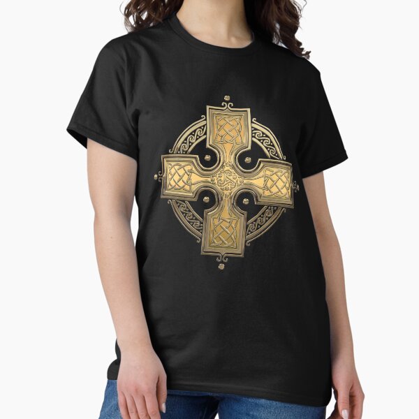 Item preview, Ancient Gold Celtic Knot Cross over Black Velvet designed and sold by Serge Averbukh Art Studio.