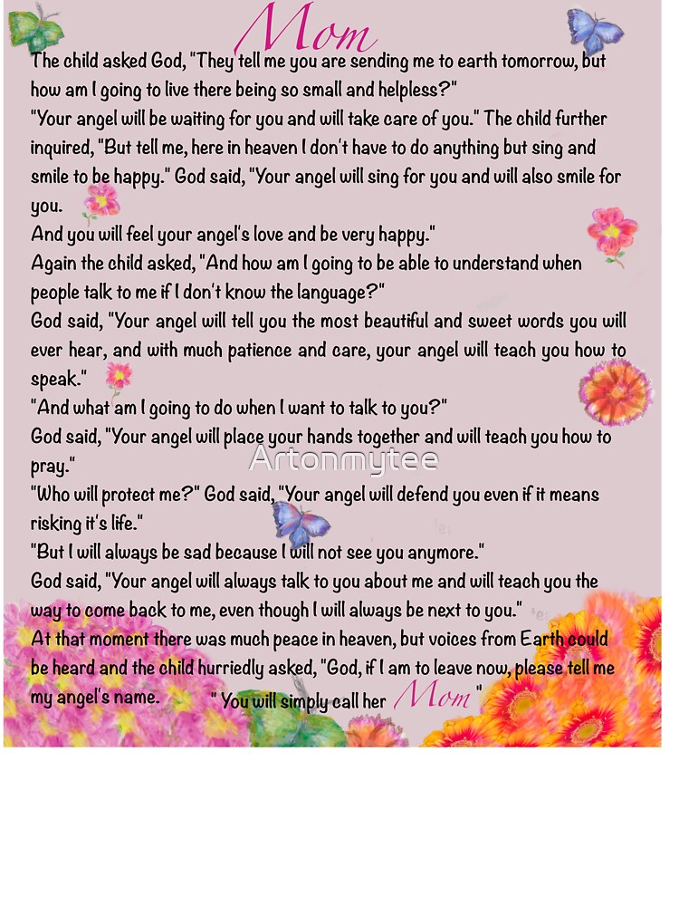 The best Mother's Day gifts 2024, You will simply call her mom Beautiful  poem about motherhood with angels Art Board Print for Sale by Artonmytee