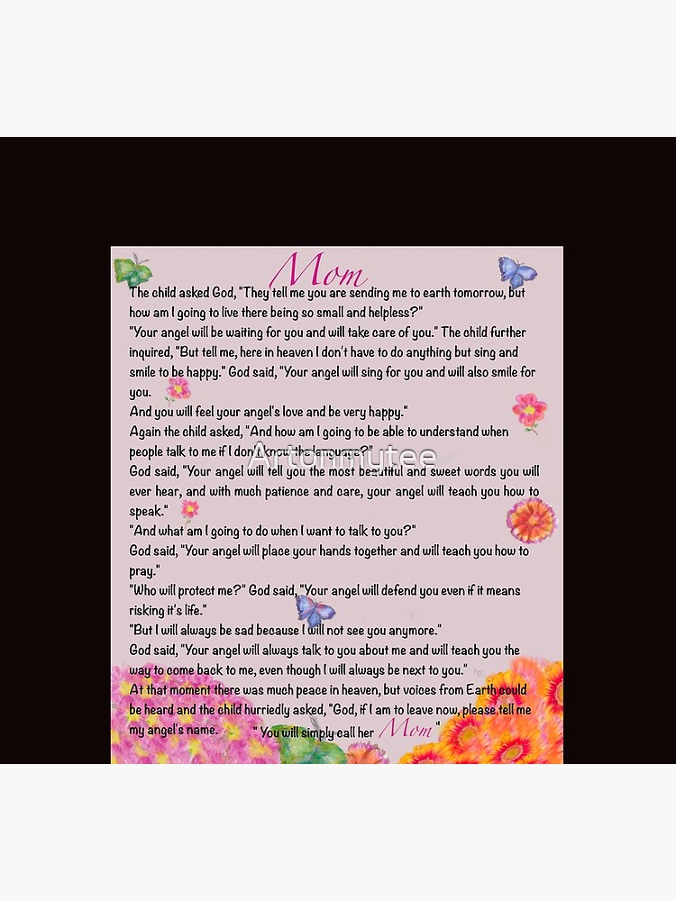 The best Mother's Day gifts, Mother's Day poem - You will simply call her  mom Beautiful poem about motherhood Apron for Sale by Artonmytee