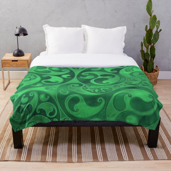 Item preview, Emerald Green Swirls and Spirals Pattern designed and sold by RootSquare.