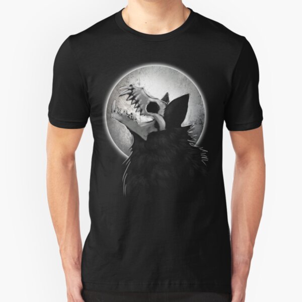 Skull Wolf Howl Slim Fit T-Shirt