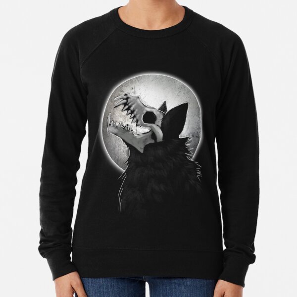 Skull Wolf Howl Lightweight Sweatshirt
