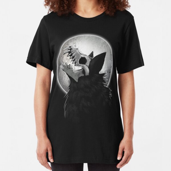 Skull Wolf Howl Slim Fit T-Shirt