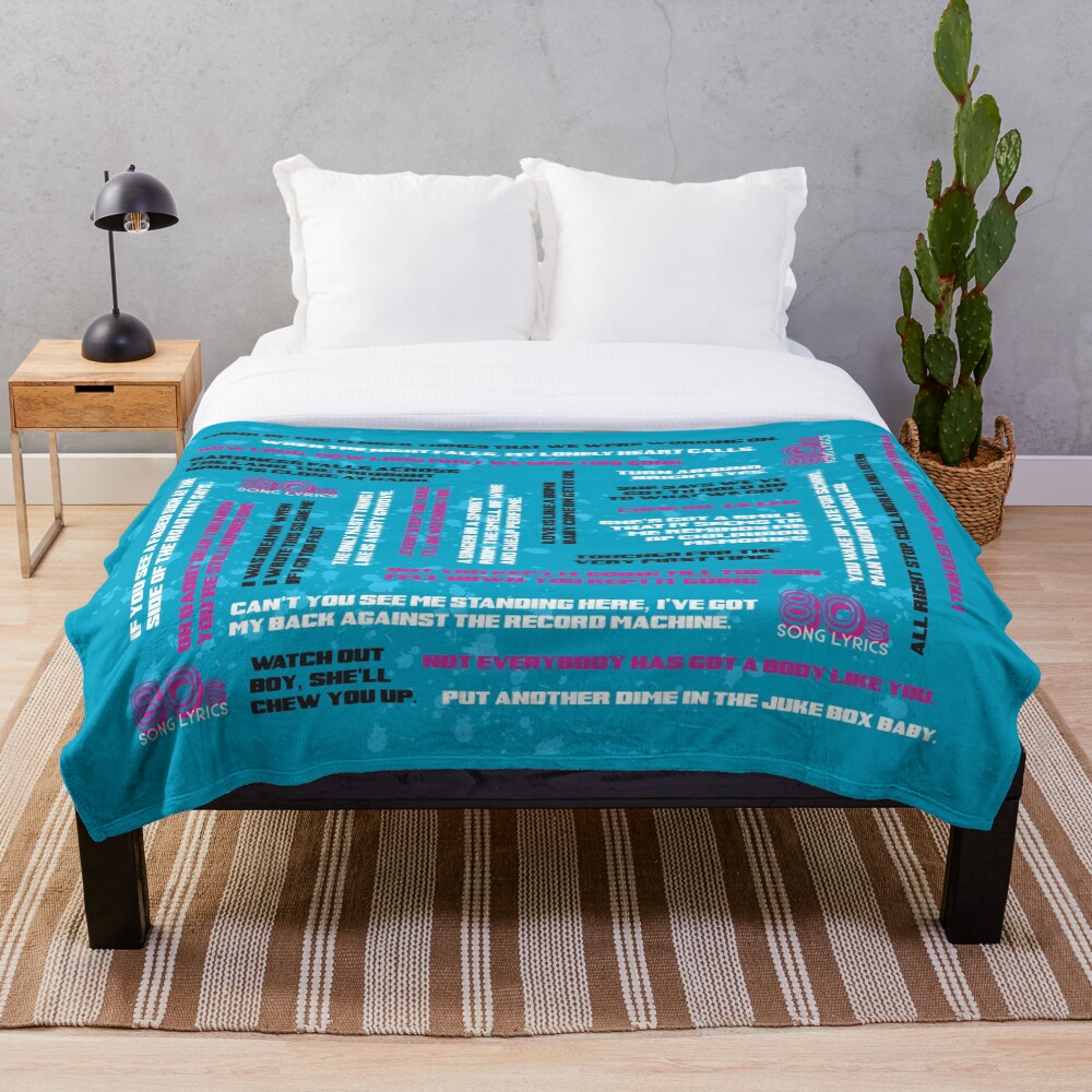 "80s Song Lyrics" Throw Blanket by mymymagic Redbubble
