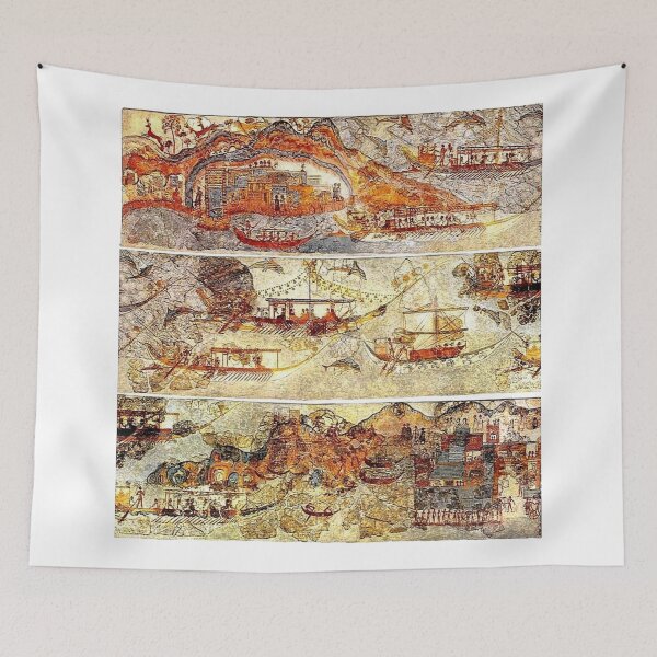 Item preview, Minoan Admirals Flotilla Fresco in Three Panels designed and sold by W. Sheppard Baird.