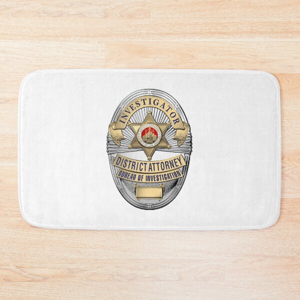 Item preview, Los Angeles County District Attorney - Investigator Badge over White Leather designed and sold by Serge Averbukh Art Studio.
