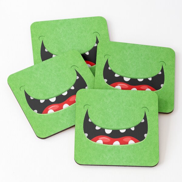 Item preview, Funny Smile Bright Green Fuzzy Laughing Monster Mouth designed and sold by wheedesign.