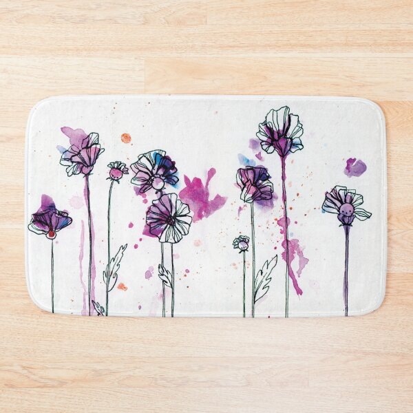 Item preview, Contemporary sketched poppies with watercolor wash designed and sold by Kelly Roy.