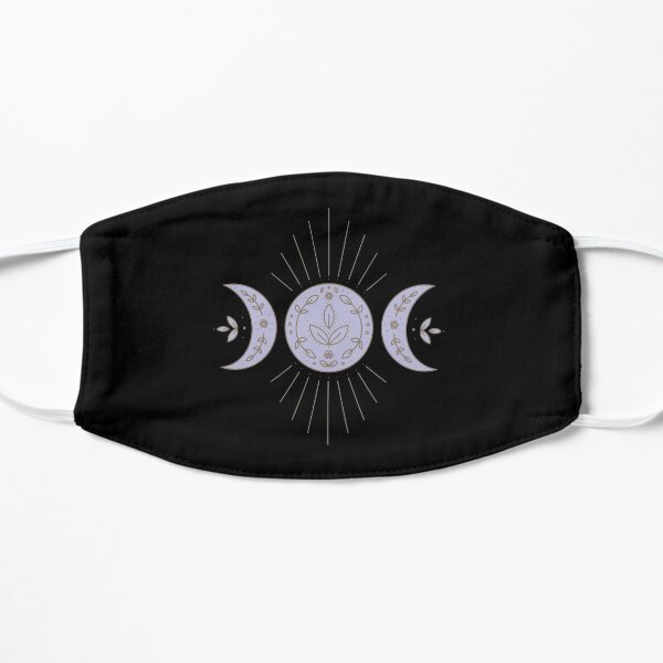 Triple moon goddess illustration Flat Mask