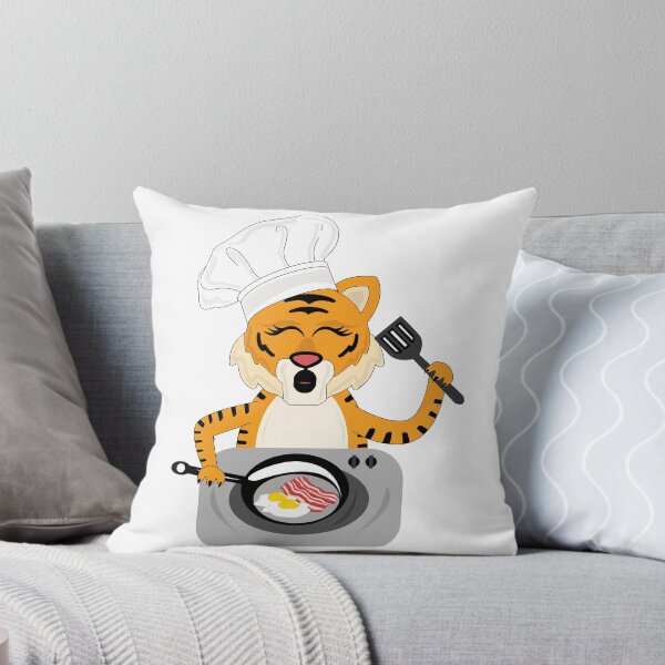 Item preview, Female tiger cooking prepares the breakfast in quarantine days. designed and sold by SGS-.