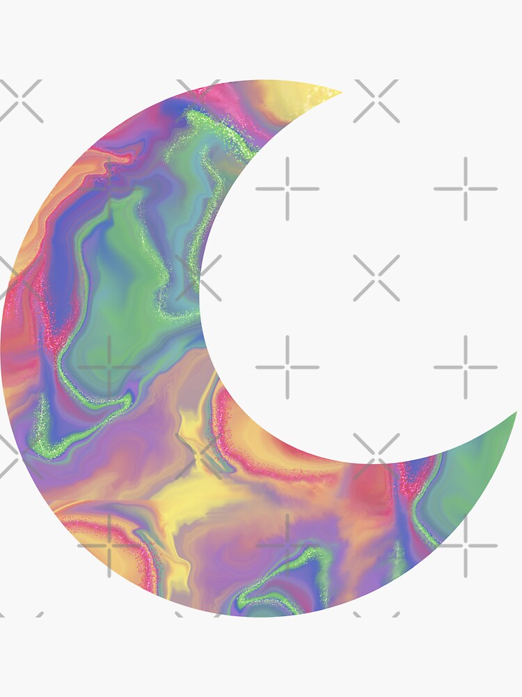moon and stars print sticker by ceburton1700 redbubble