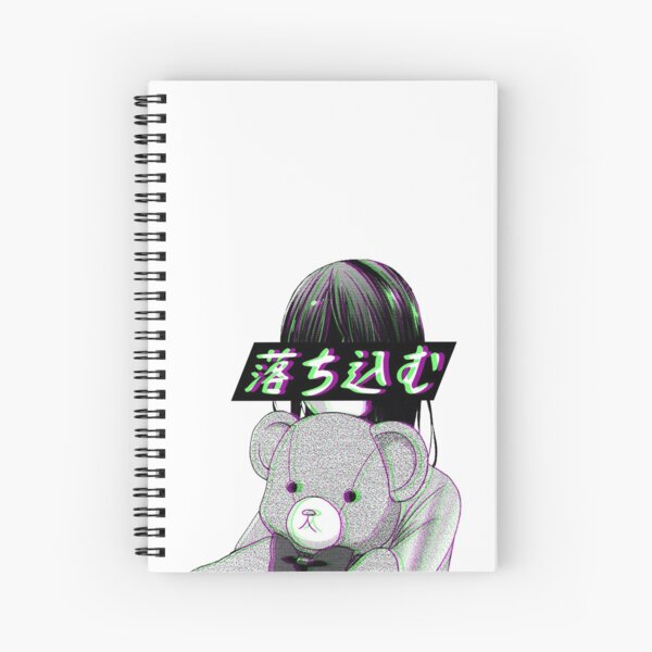 Depression Sad Japanese Anime Aesthetic Spiral Notebook By Poserboy Redbubble