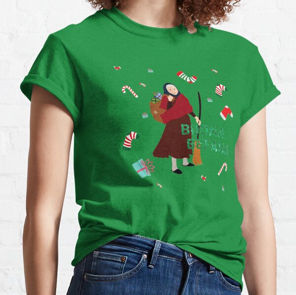 Item preview, green christmas Witch Befana designed and sold by Gossip Rag.