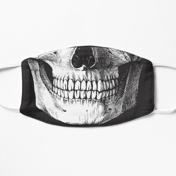 Mask - Black ink skull Flat Mask