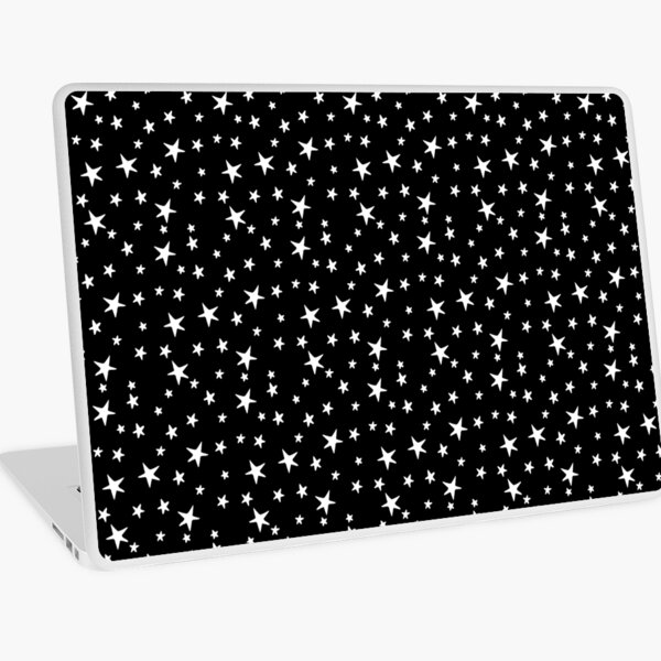 Mini Stars - White on Black Laptop Skin