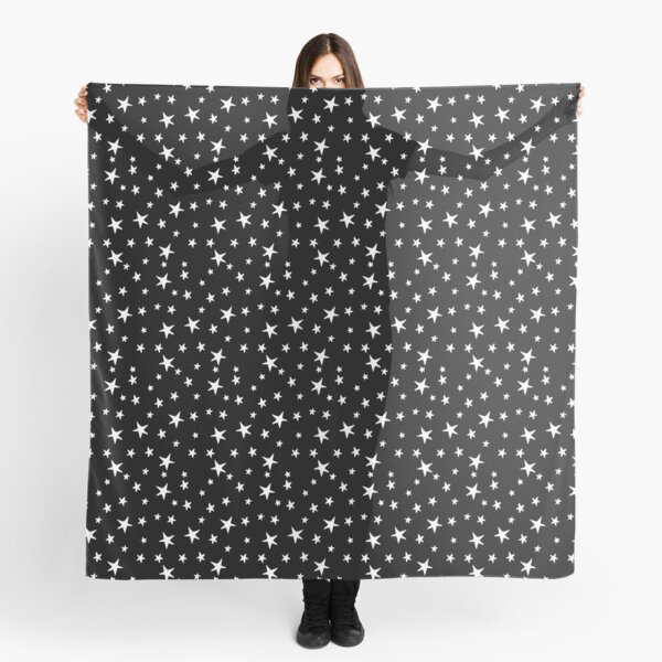 Mini Stars - White on Black Scarf