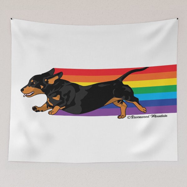 Item preview, Rainbow Dashing Dachshund designed and sold by Ravenwood-Mtn.