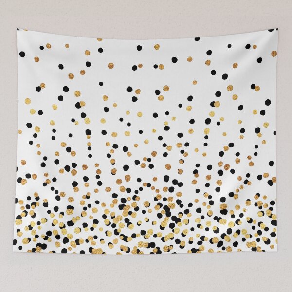Item preview, Floating Dots - Black and Gold on White designed and sold by fancyashell.