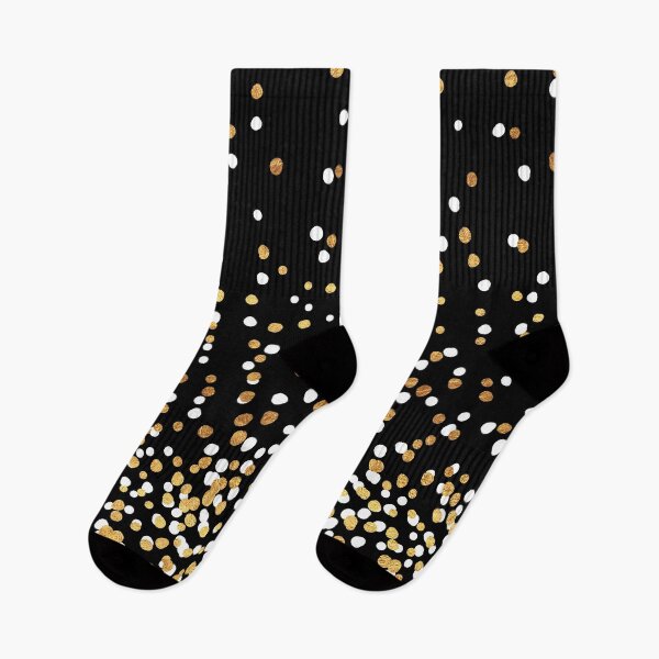 Artikelvorschau, Schwimmende Punkte - Gold und Weiß auf Schwarz entworfen und verkauft von fancyashell.