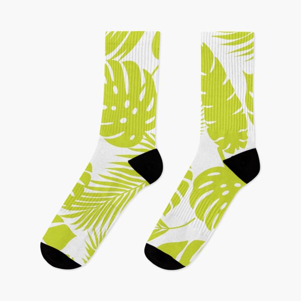 Item preview, Tropical Leaves - Lime on White designed and sold by fancyashell.