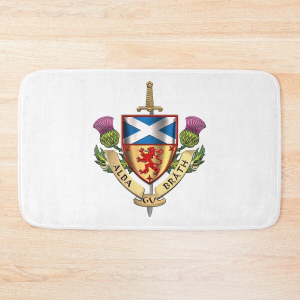 Item preview, Scotland Forever - Alba Gu Brath - Symbols of Scotland over White Leather designed and sold by Serge Averbukh Art Studio.