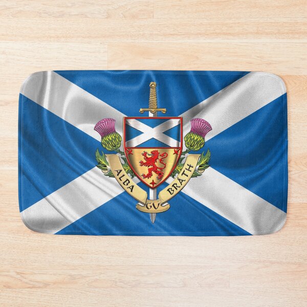 Item preview, Scotland Forever - Alba Gu Brath - Symbols of Scotland over Flag of Scotland designed and sold by Serge Averbukh Art Studio.