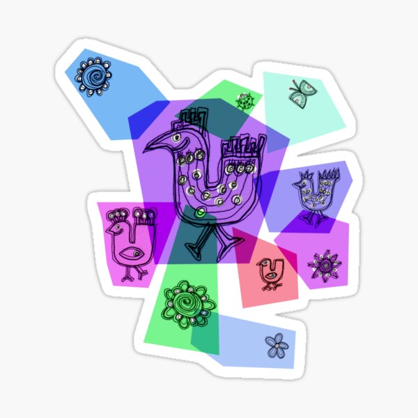 Colour Full Birds Sticker