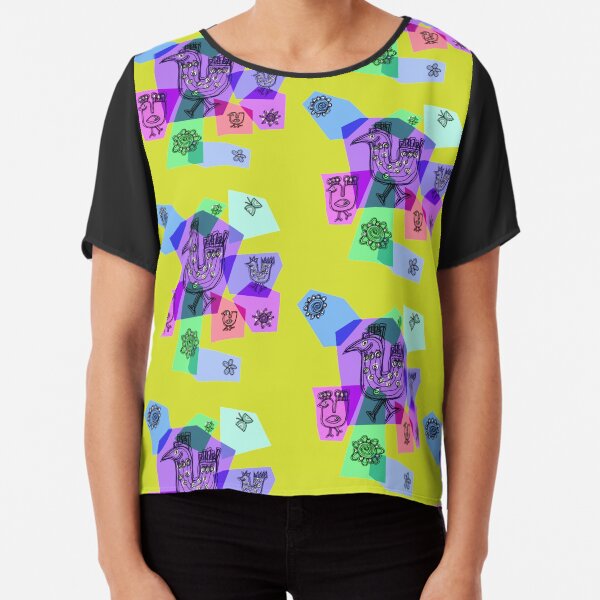 Colour Full Birds Chiffon Top