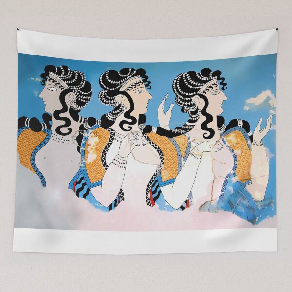 Item preview, Minoan "Ladies in Blue" Fresco Art designed and sold by W. Sheppard Baird.