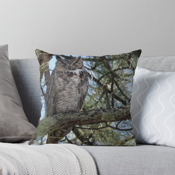 Item preview, Great Horned Owl with Closed Eyes designed and sold by MomentofPercep.