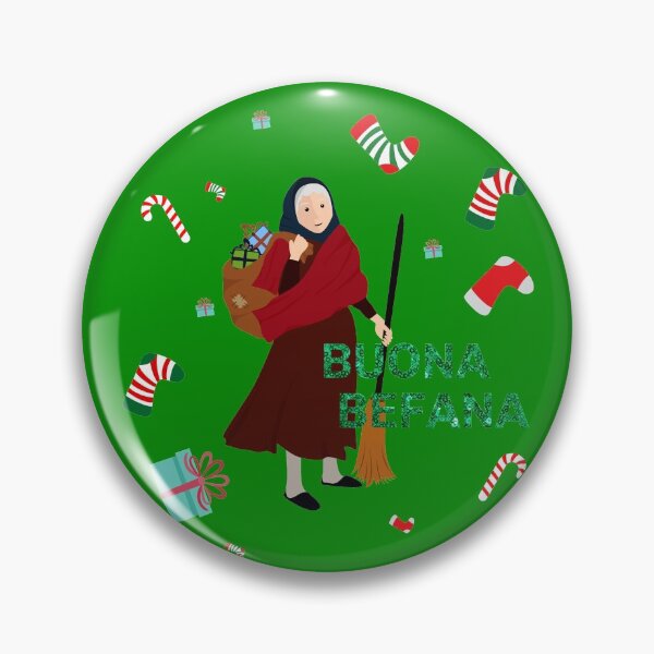 Item preview, green christmas Witch Befana designed and sold by Gossip Rag.