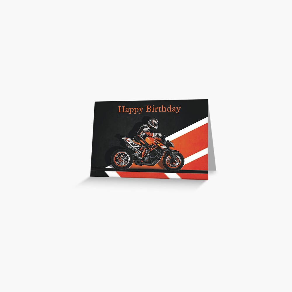 Carte de vœux avec l'œuvre « Motard cadeau moto disant motard des années 90  » de l'artiste SiRaGeckoDesign