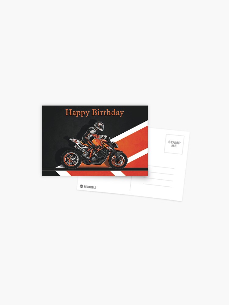 Carte Postale Carte De Joyeux Anniversaire De Motard Cool Par Brockied Redbubble