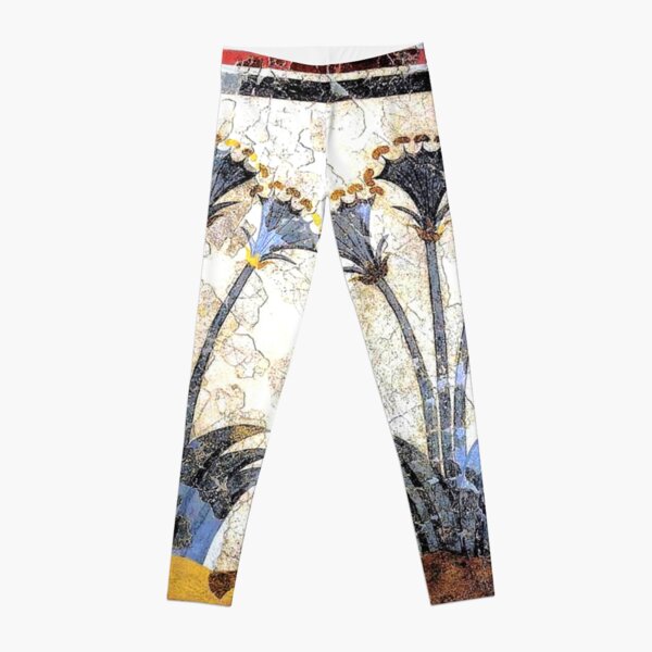 Minoan Sea Daffodils "Lilies" Fresco Leggings