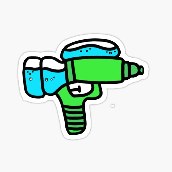 Water Gun Cartoon Sticker